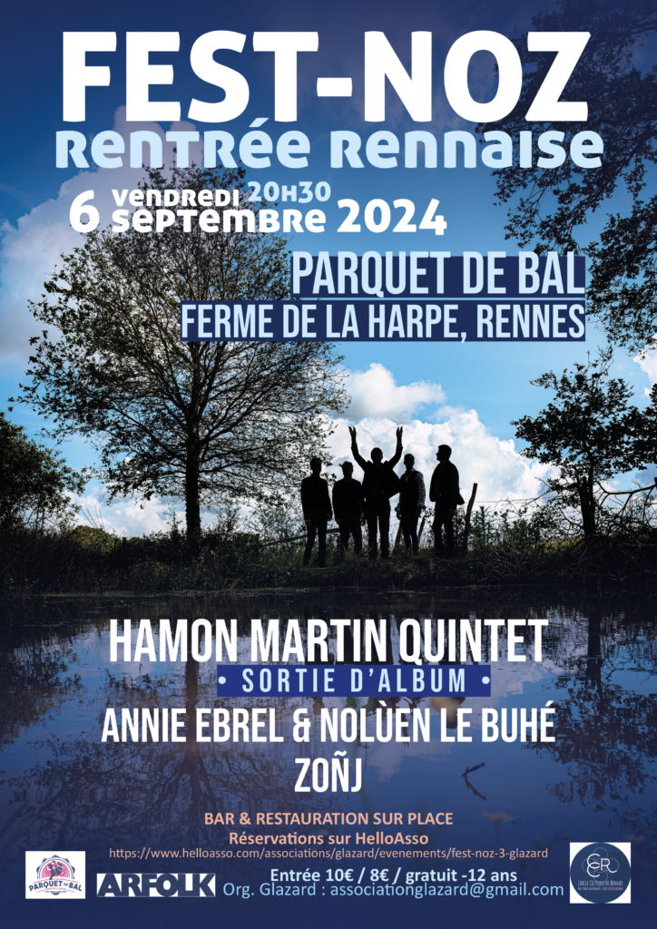 Affiche Fest-noz Sortie d'album d'Hamon Martin Quintet