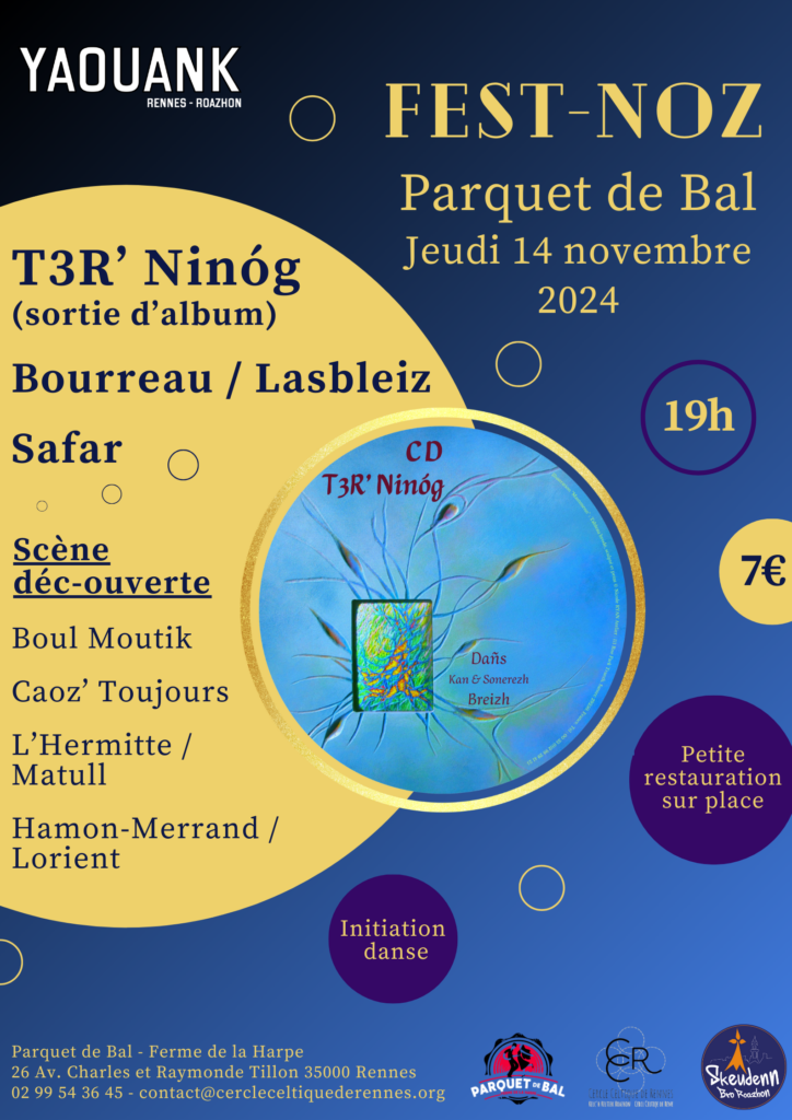 Affiche fest-noz sortie d'album T3R' Ninóg