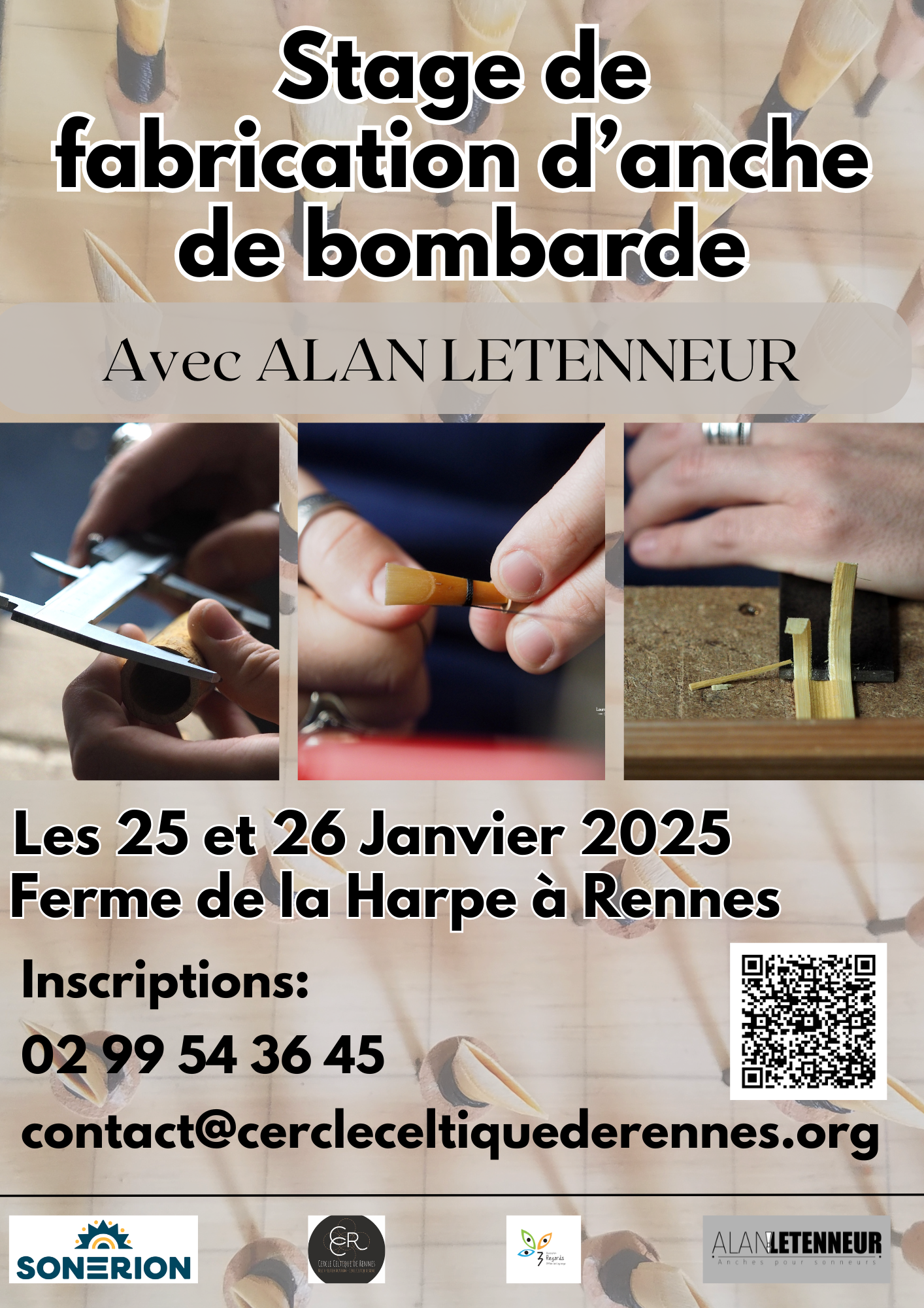 Affiche stage fabrication d'anche bombarde